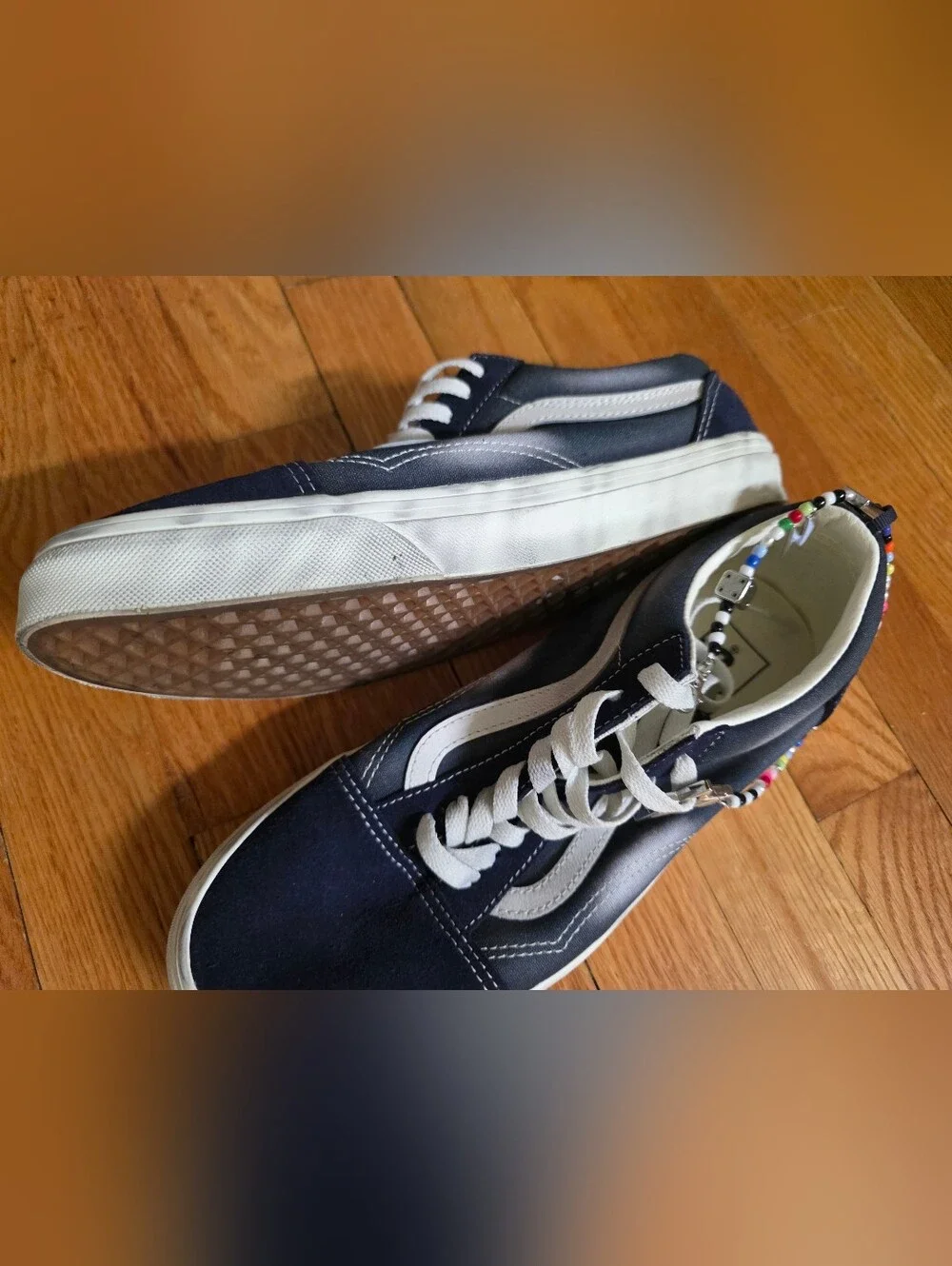 Vans Old Skool Charms Parisian Night Navy Blue M8 W9.5